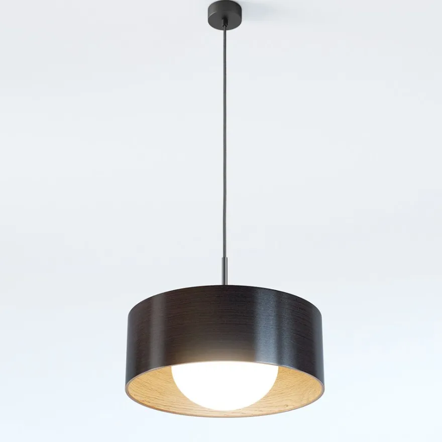 KOBE Pendellampe Holz und Opalglas
