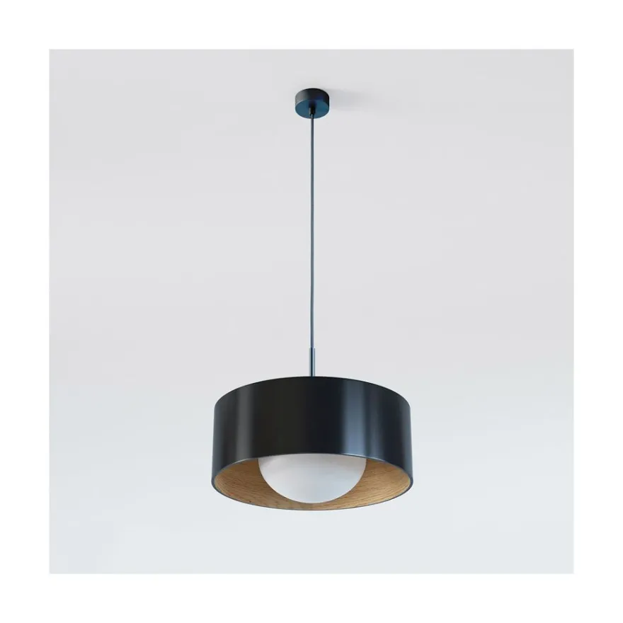 KOBE Pendellampe Holz und Opalglas
