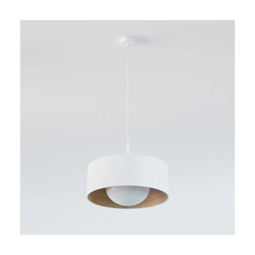 KOBE Pendellampe Holz und Opalglas