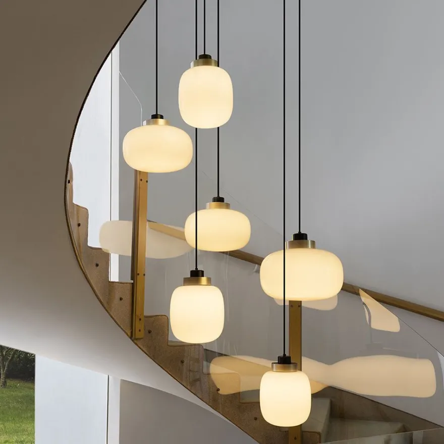 LEGÈR 4er Kaskade Rauchglas-Pendelleuchte mit LED