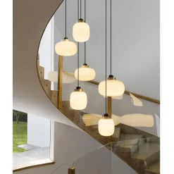 LEGÈR Große 6-flammige Glas-Hängeleuchte