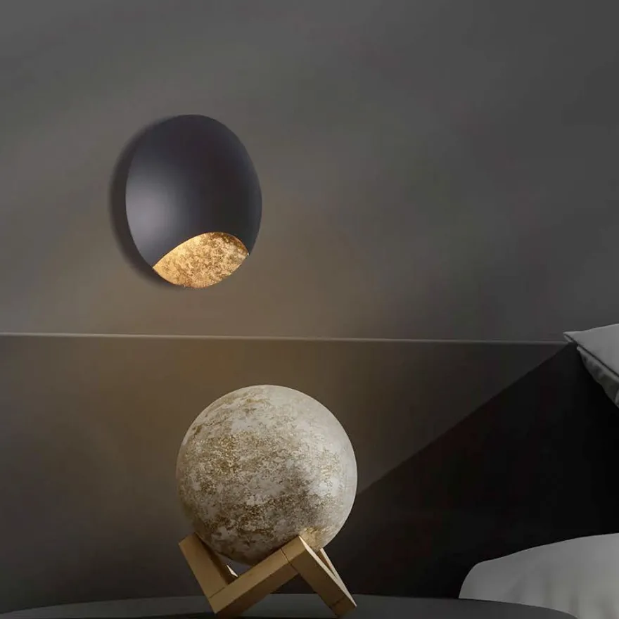 LUNATISK GOLD Runde Design-Wandleuchte