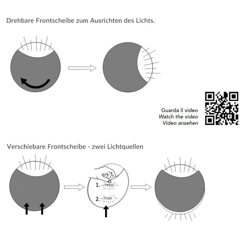 LUNATISK GOLD Runde Design-Wandleuchte