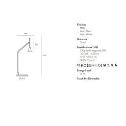 LYB Hohe Tischleuchte in minimalistischem Design