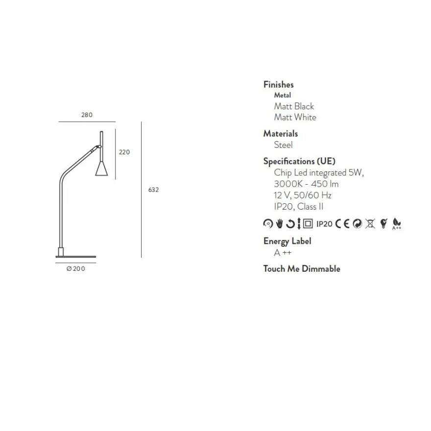 LYB Hohe Tischleuchte in minimalistischem Design