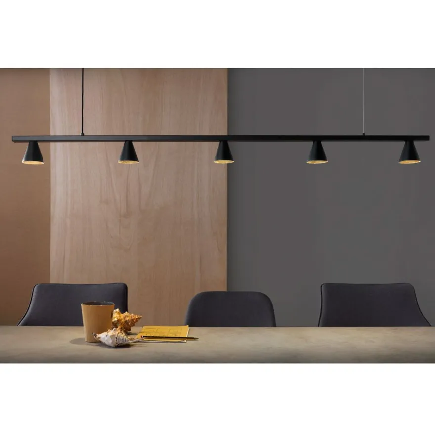 LYB Lange Design Hängeleuchte in Schwarz oder Gold