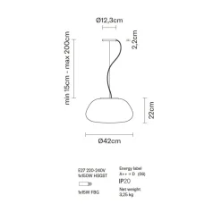 MAIOLE Italienische Pendelleuchte mit Opalglas