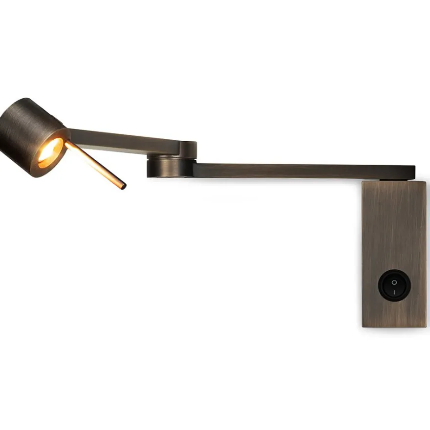 MANHATTEN Wandleuchte mit flexiblen Wandarm in Bronze