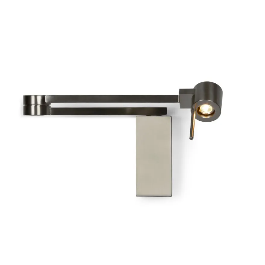 MANHATTEN Wandleuchte mit flexiblen Wandarm in Nickel