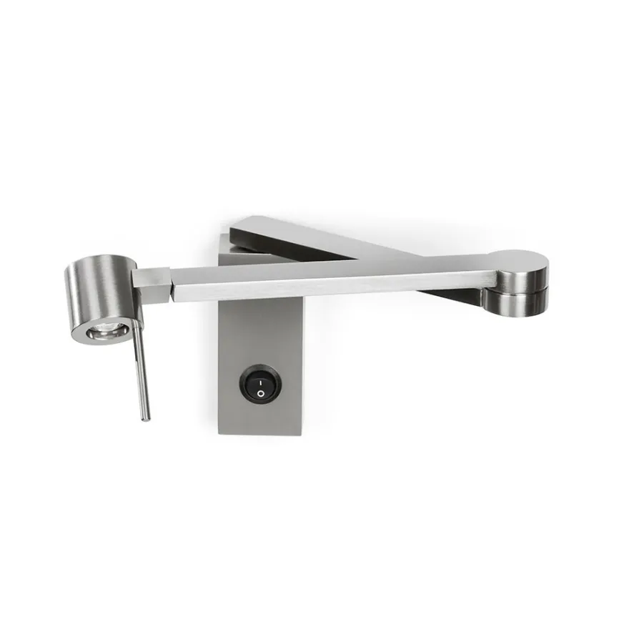 MANHATTEN Wandleuchte mit flexiblen Wandarm in Nickel