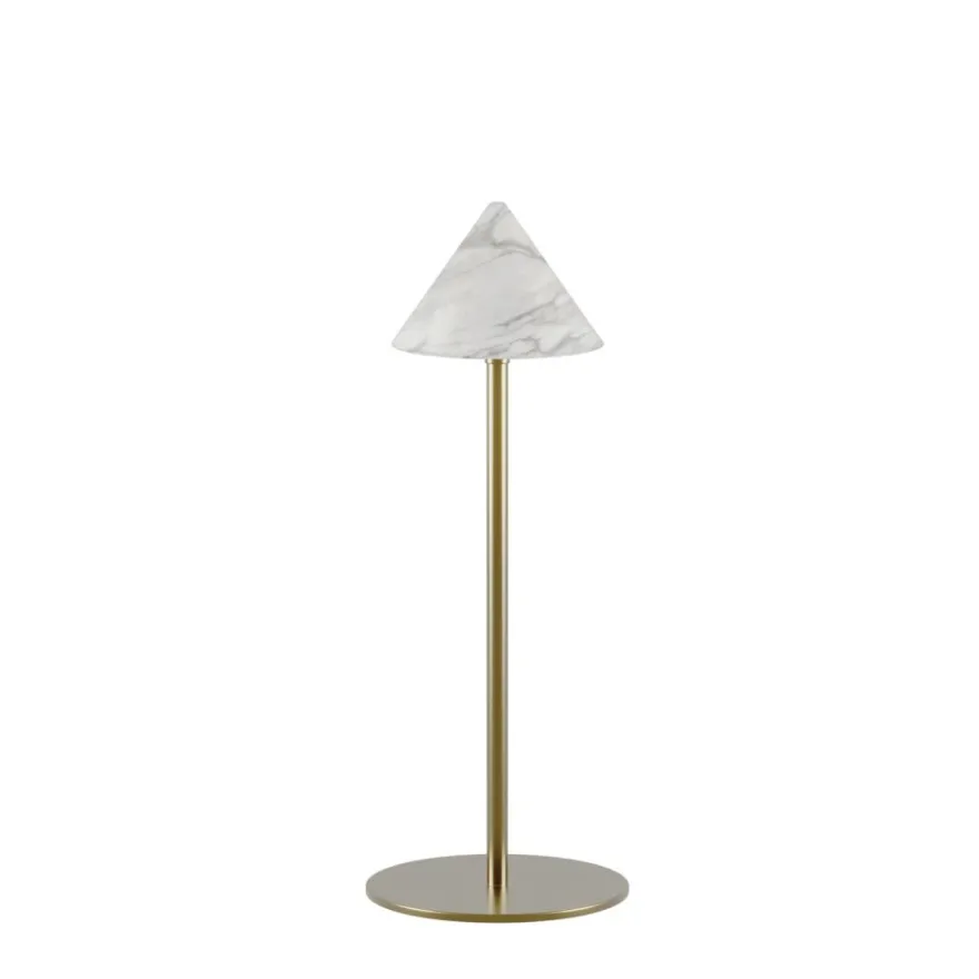 MARBLE Kleine Design-Tischleuchte mit Marmor-Schirm