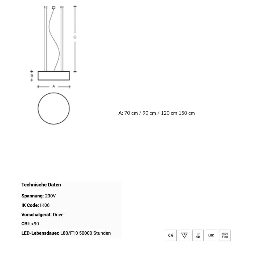MAX LED Hängeleuchte aus Acrylglas