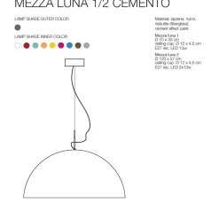 MEZZA LUNA CEMENTO Sehr große Hängeleuchte