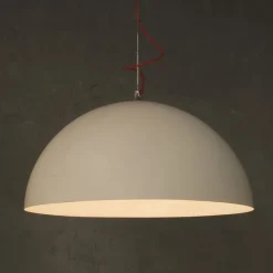 MEZZA LUNA Sehr große Hängeleuchte in weiss