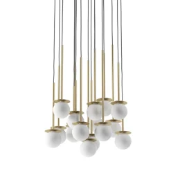 MIORI 16-flammige Kugelglas-Pendellampe