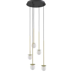 MIORI 5-flammige Kugelglas-Pendellampe