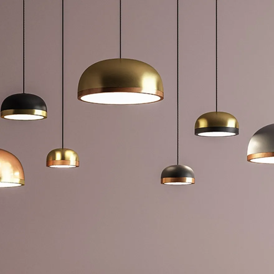 MOLLY Halbrunde LED Wandleuchte mit Farbvariationen aus Messing oder Kupfer