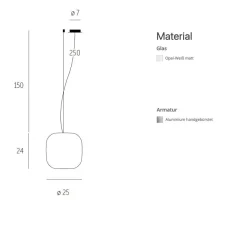MUREA Hochwertige Glas-Pendelleuchte