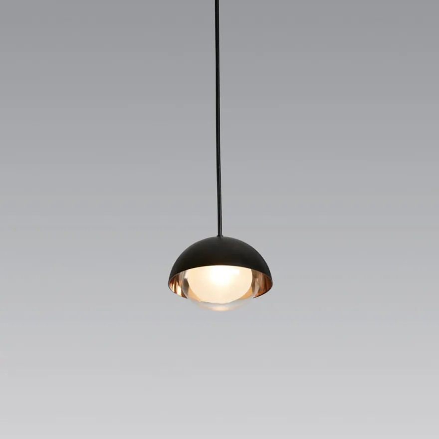 MUSE Kleine Pendelleuchte Schwarz u. Glas