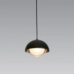 MUSE Kleine Pendelleuchte Schwarz u. Glas