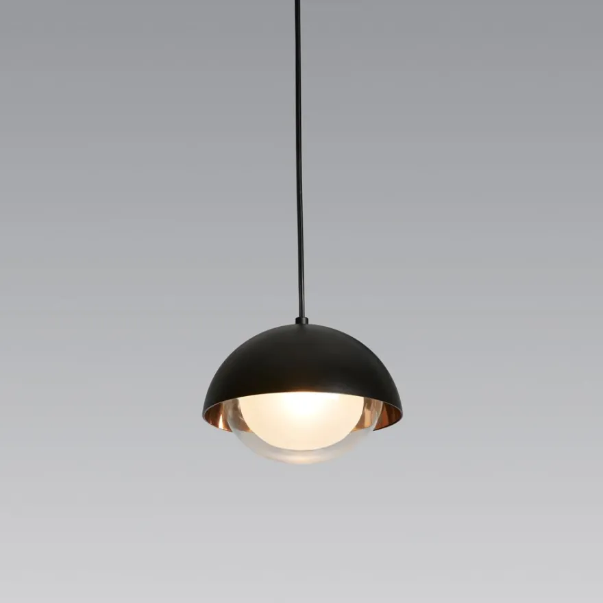 MUSE Kleine Pendelleuchte Schwarz u. Glas