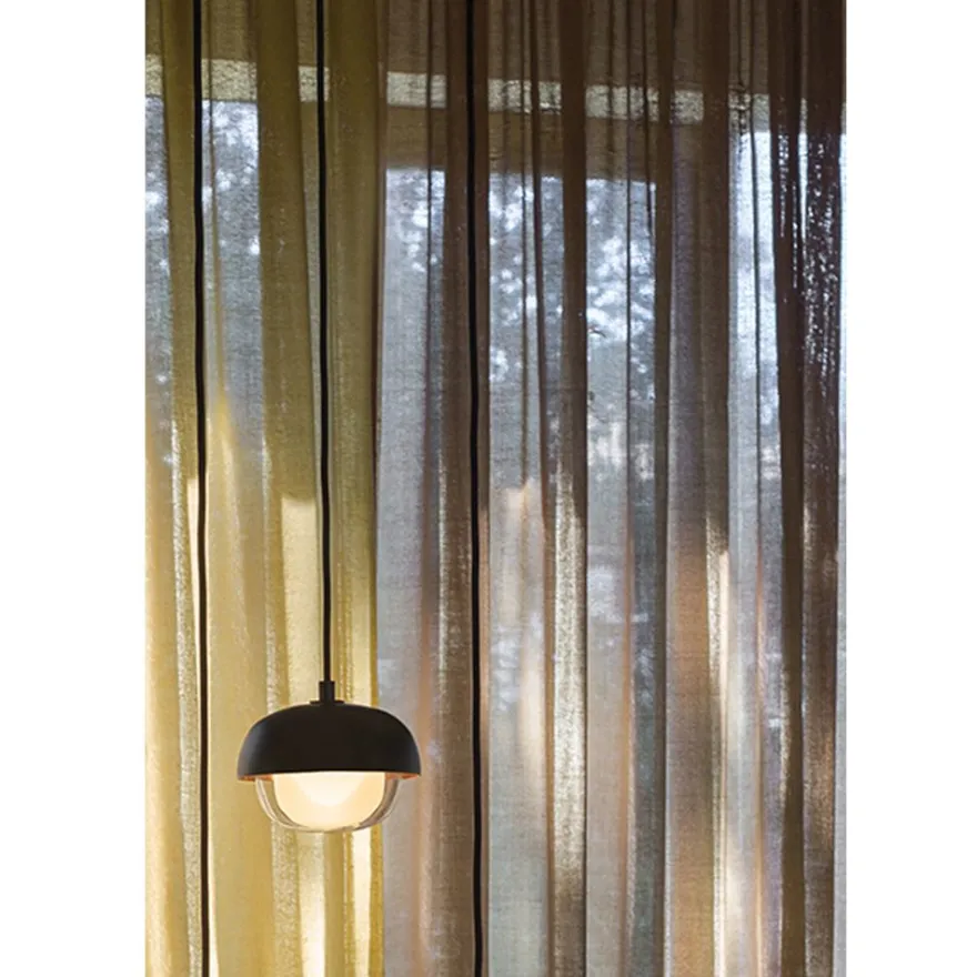 MUSE Kleine Pendelleuchte Schwarz u. Glas
