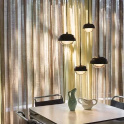 MUSE Kleine Pendelleuchte Schwarz u. Glas