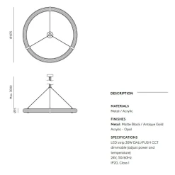 NELLI Große, ringförmige Design-Pendelleuchte