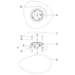 NEOCHIC Organische Wandleuchte mit weißem satiniertem Glas