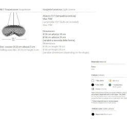 NET Italienische Design Hängeleuchte 50 cm