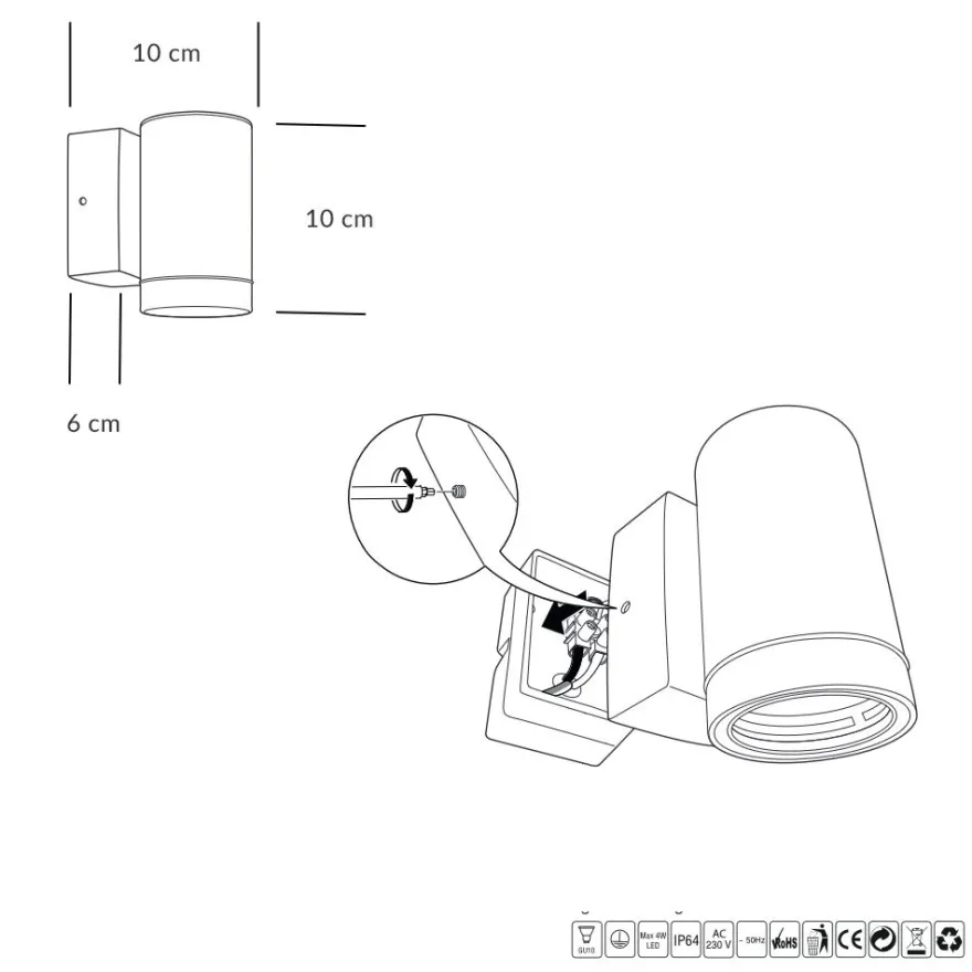NIO Wandlampe aus Messing - Außenleuchte