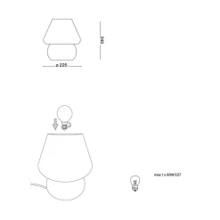 NOTA Kleine Pilz-Lampe aus Glas