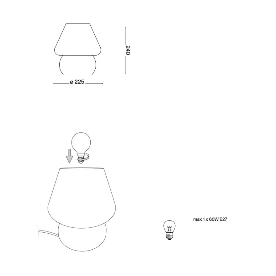 NOTA Kleine Pilz-Lampe aus Glas