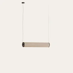 NOVELLA Lange Pendelleuchte Leinen Beige
