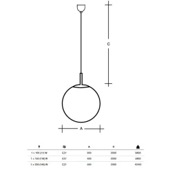 OLANA Weiße Kugelglas Pendelleuchte