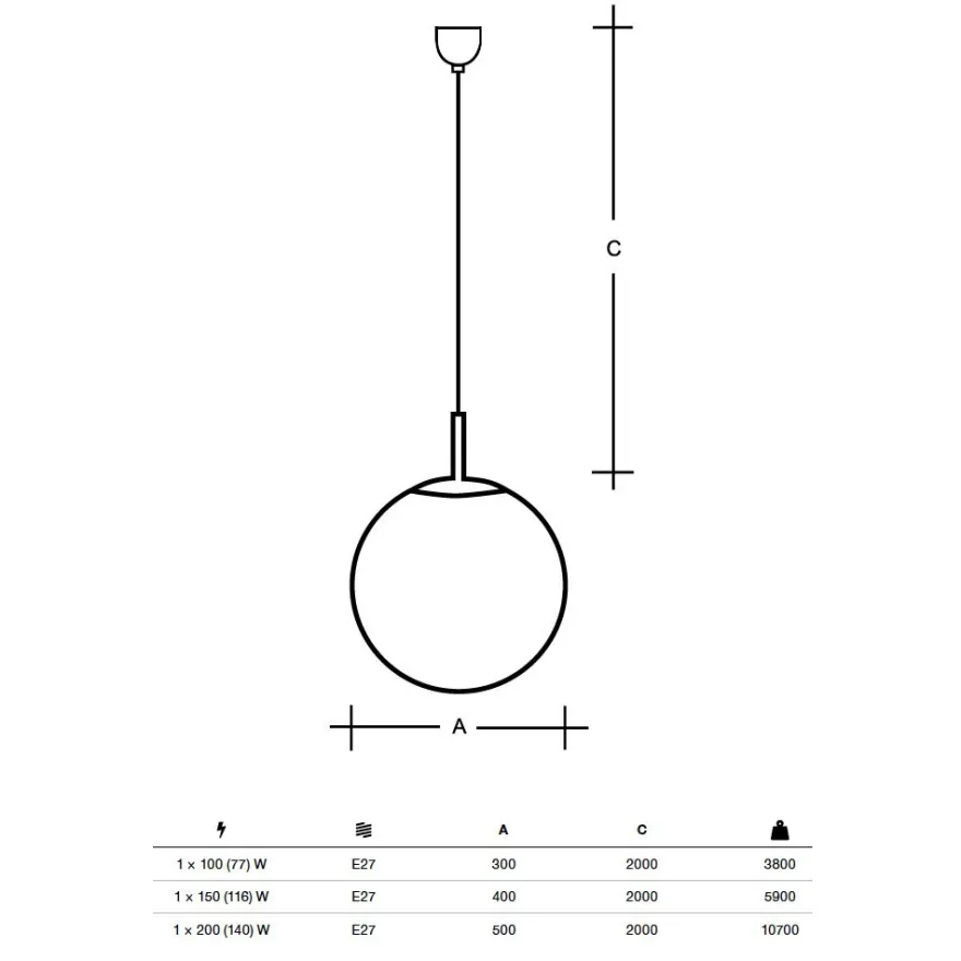 OLANA Weiße Kugelglas Pendelleuchte