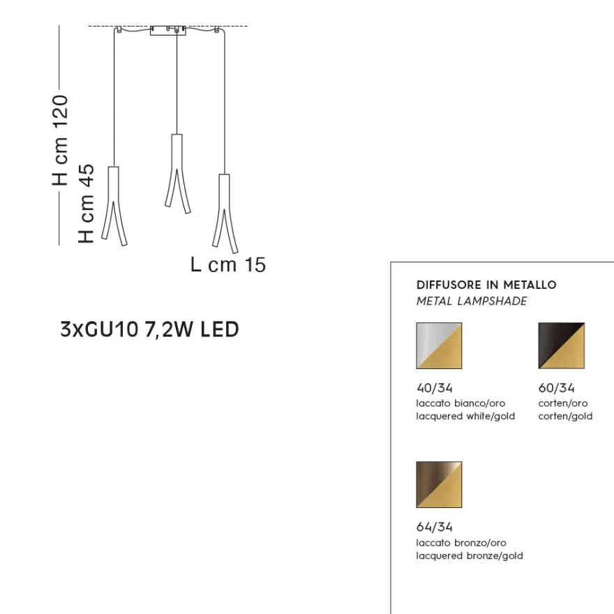 OLMA Design Hängeleuchte 3-flammig