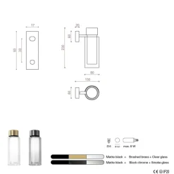 OSMAN Italienische Design-Wandleuchte Glas Messing