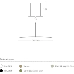 PETIT Lange Design Hängeleuchte mit 165 od. 200 cm