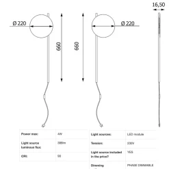 POLL Moderne Wandlampe mit Kabel