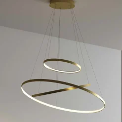 RINGS Ring LED Design Hängeleuchte Messing