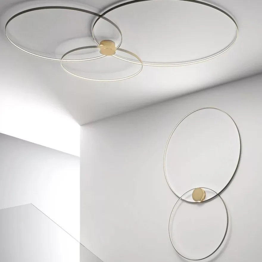 RINGS Ring LED Design Wandleuchte aus Messing