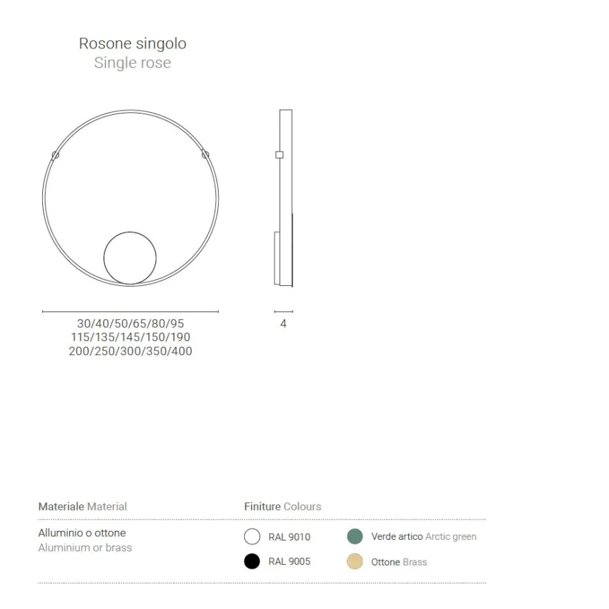 RINGS Ring LED Design Wandleuchte aus Messing
