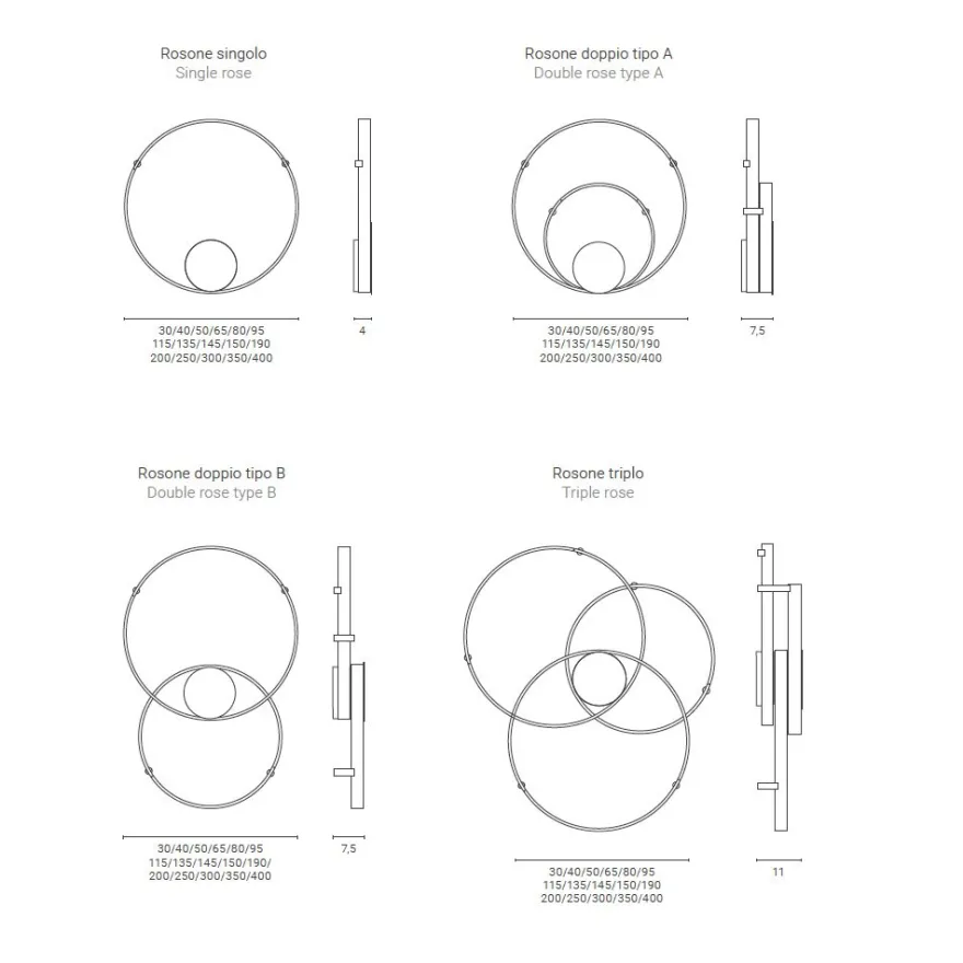 RINGS Ring LED Design Wandleuchte aus Messing