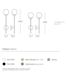 SAN BABILA Wandlampe mit senkrechten Stab