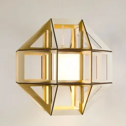 SATUR Geometrische Pendelleuchte aus Multiplex