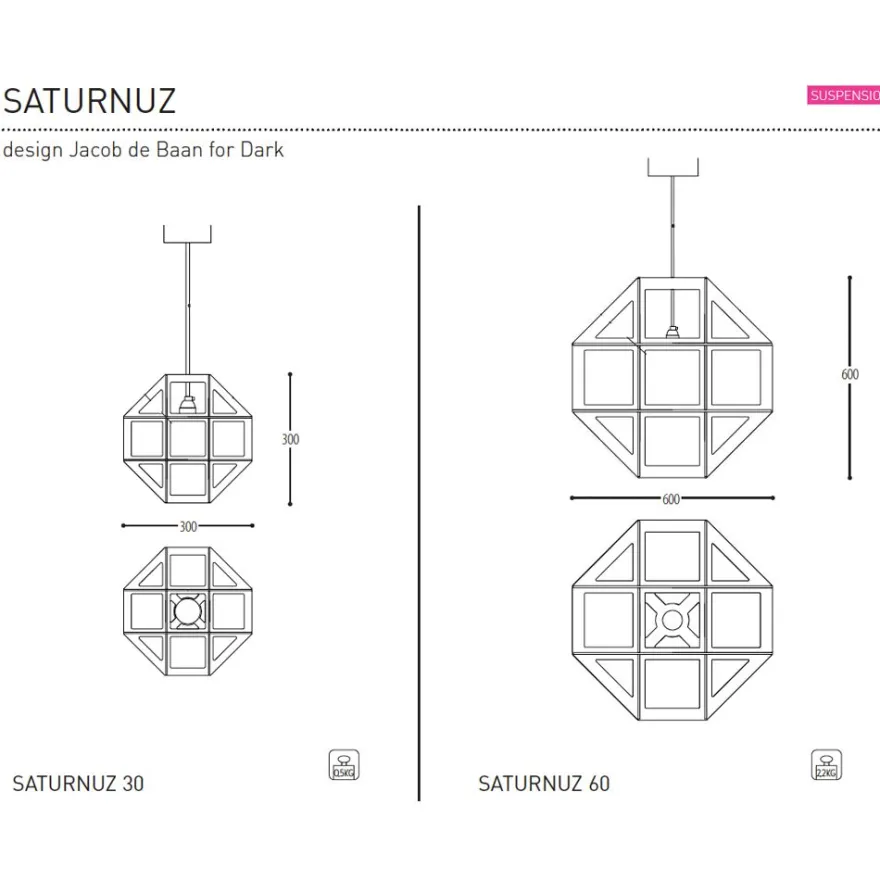 SATUR Geometrische Pendelleuchte aus Multiplex