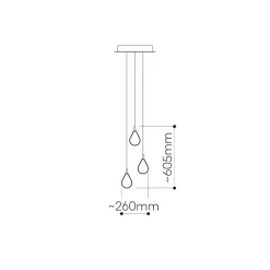 SOAP MINI Kaskaden Leuchte mit 3 Pendeln farbig