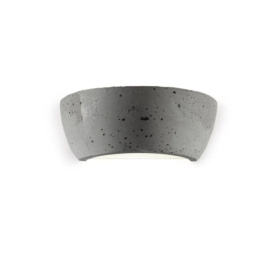 SOFFA LED Halbrunde Wandleuchte aus Leichtbeton