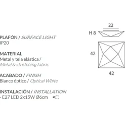 SUBRA Design Deckenleuchte quadratisch